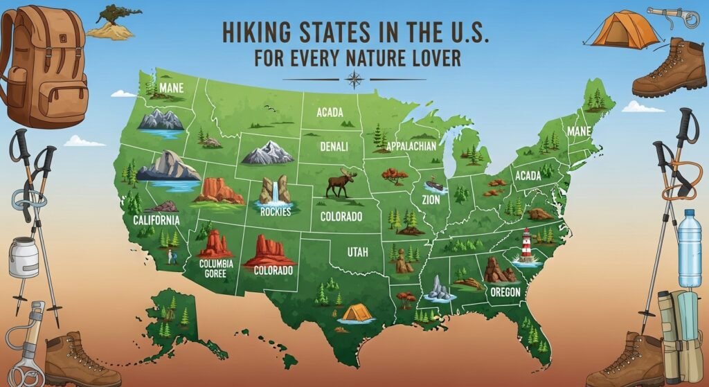 Hiking States in the U.S