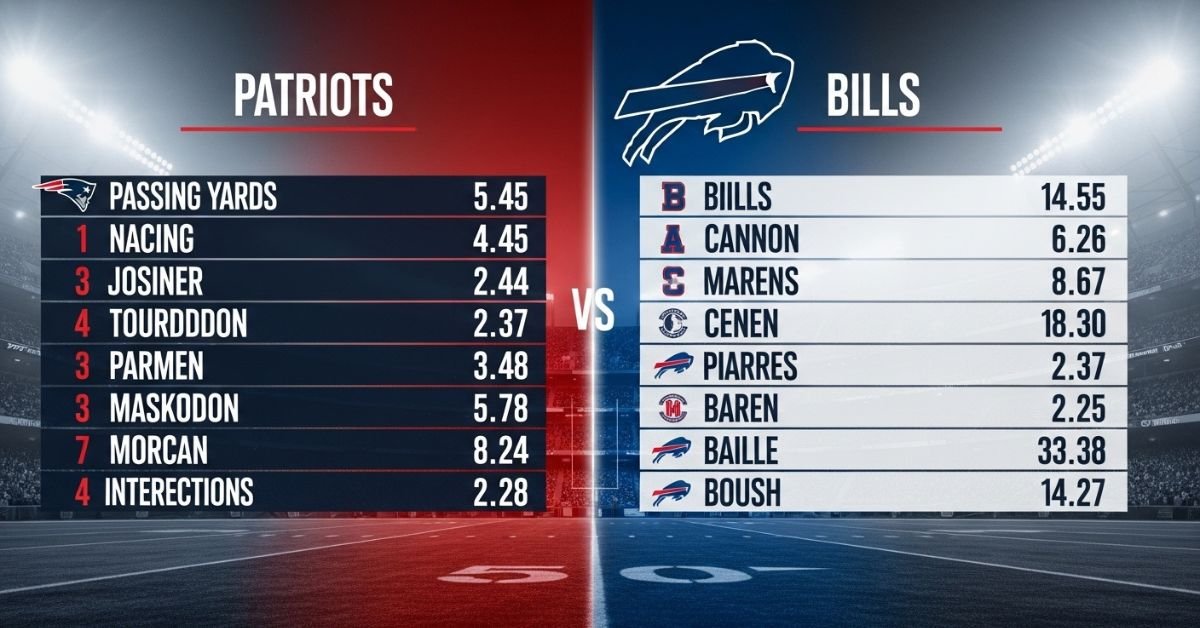 new england patriots vs buffalo bills match player stats