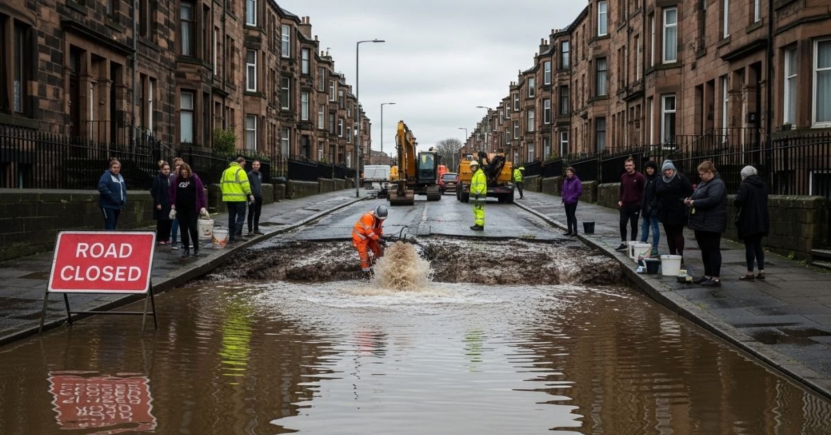 glasgow water main break shettleston road